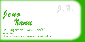 jeno nanu business card